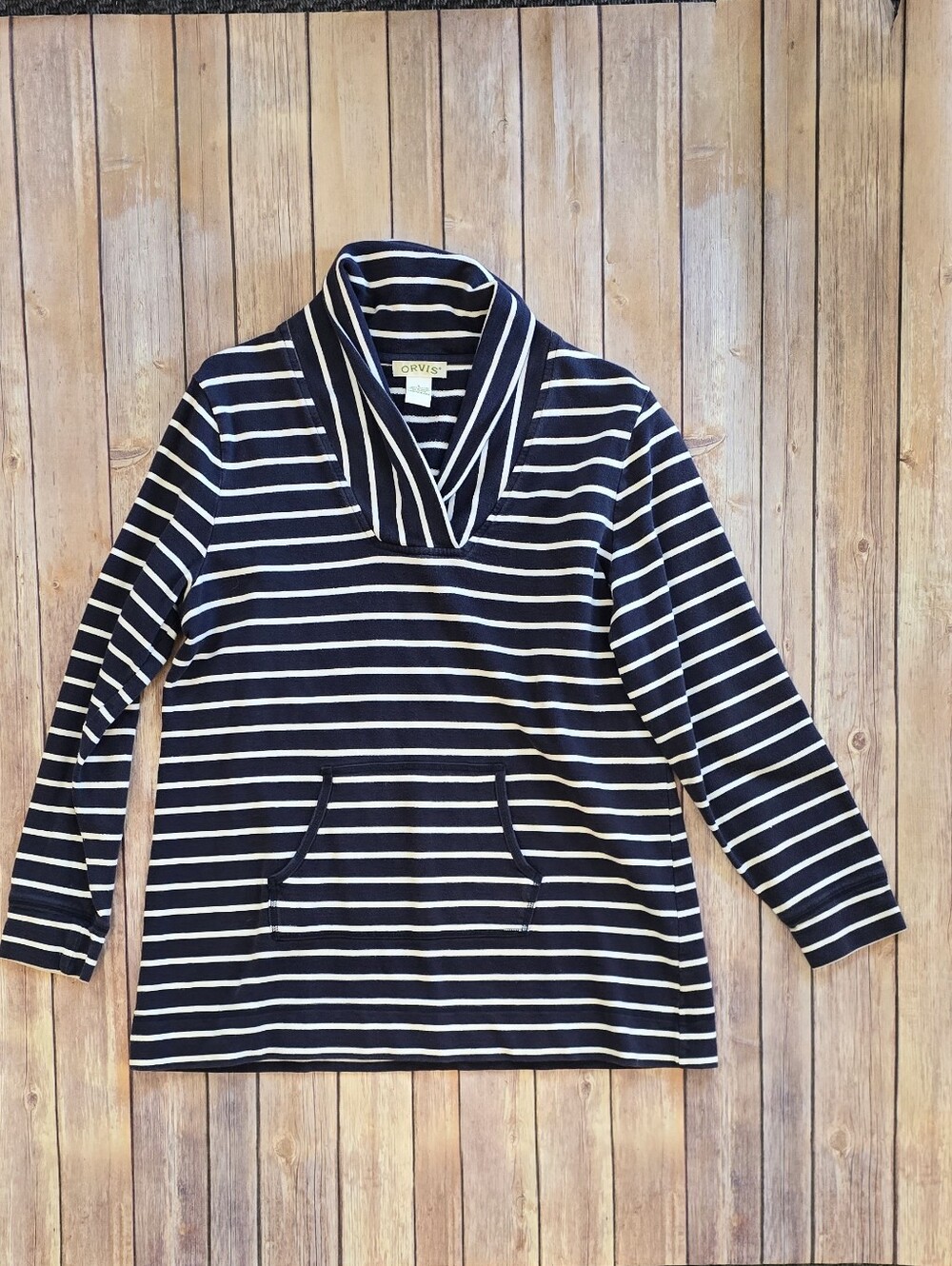 Orvis Navy and White Striped Sweater